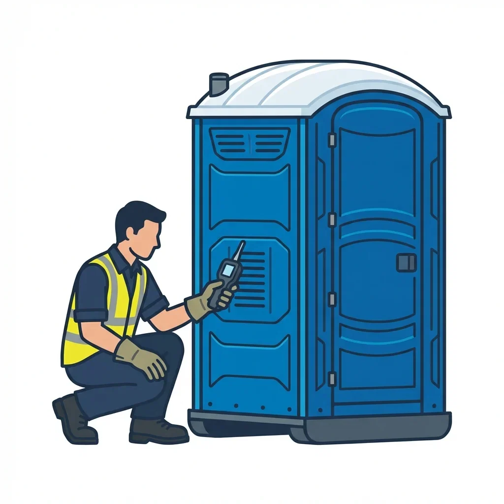 Infographic detailing causes of portable toilet odors in Arlington, TX